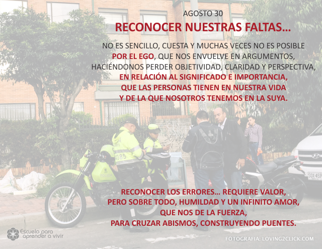 Reconocer nuestras faltas...